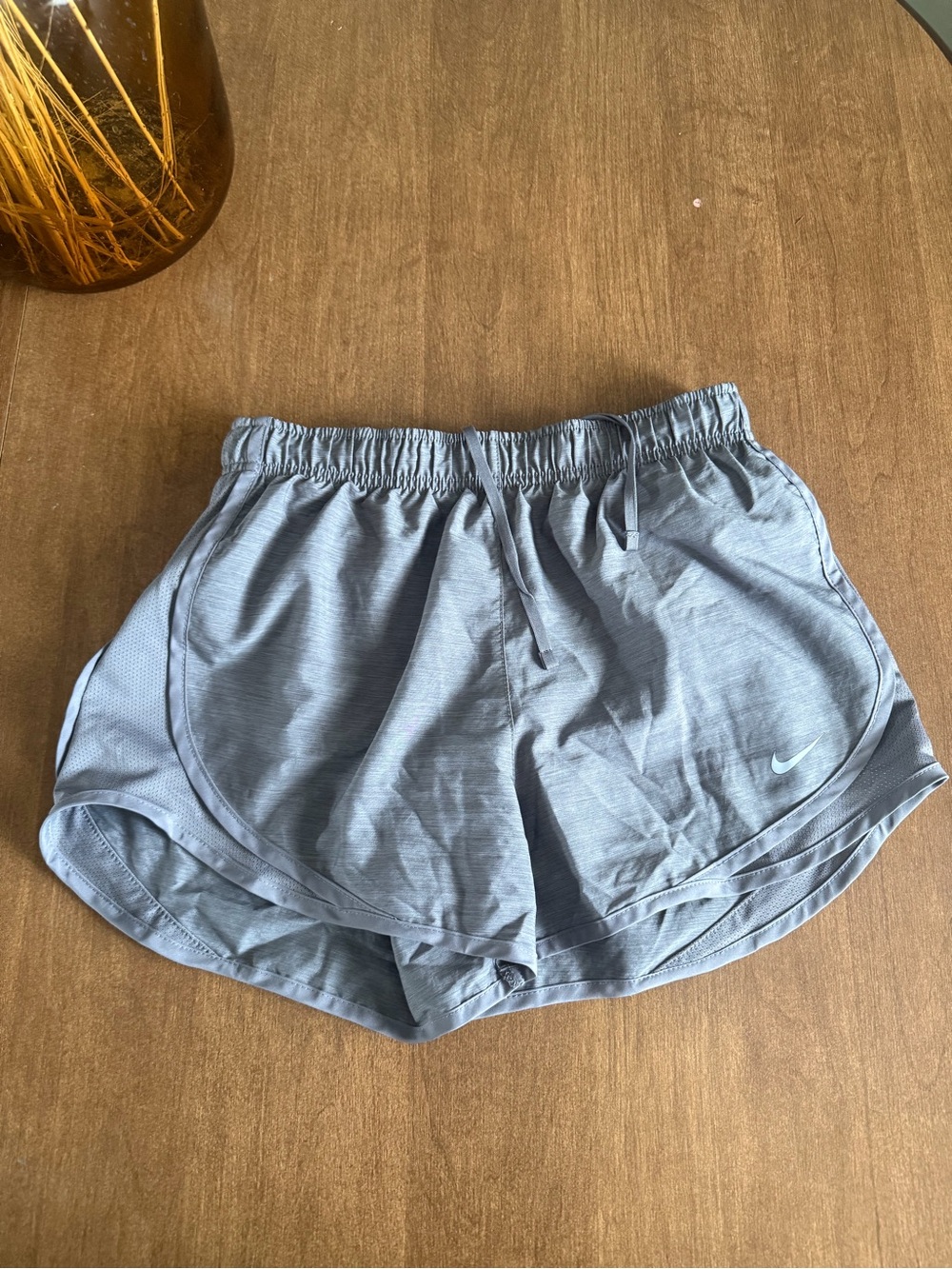 Nike Women's Gray Athletic Running Shorts with Drawcord